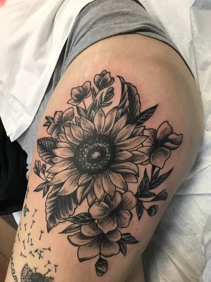 Black & Gray tattoo work by Chris Tate