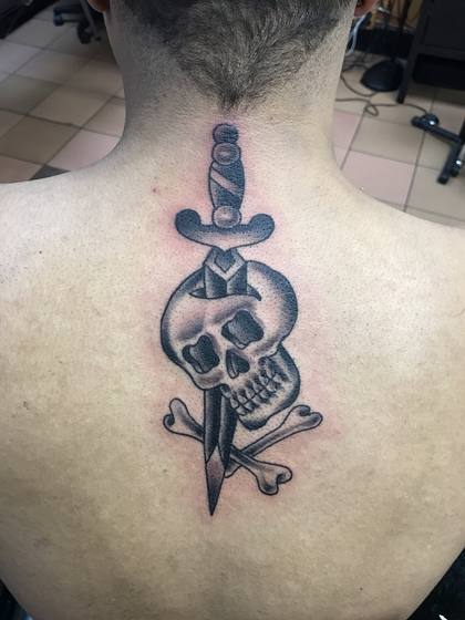 Black & Gray tattoo work by Chris Tate