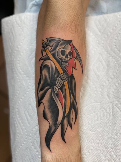 Color tattoo work by Chris Tate