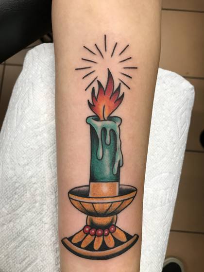 Color tattoo work by Chris Tate