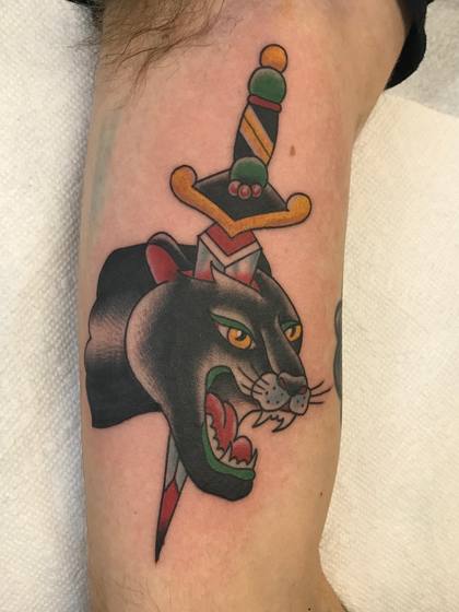 Color tattoo work by Chris Tate