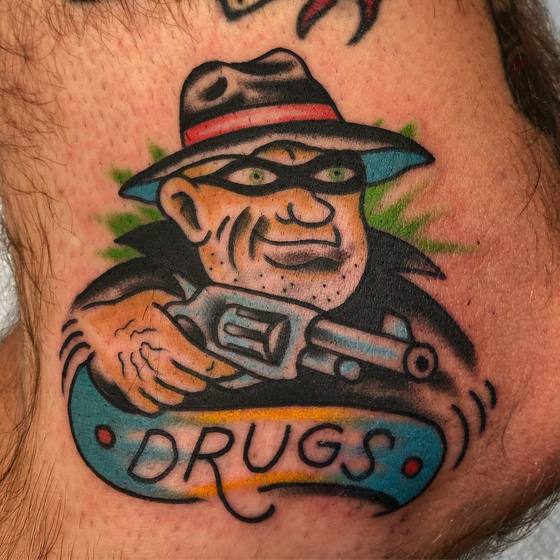 Color tattoo work by Chris Tate