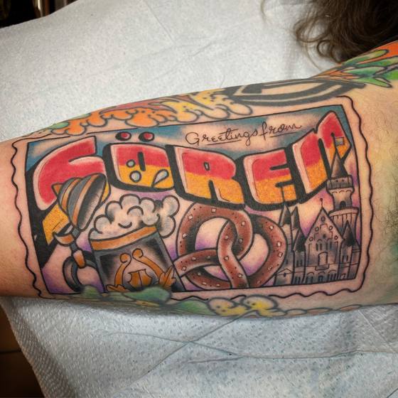 Color tattoo work by Chris Tate