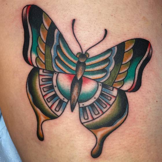 Color tattoo work by Chris Tate