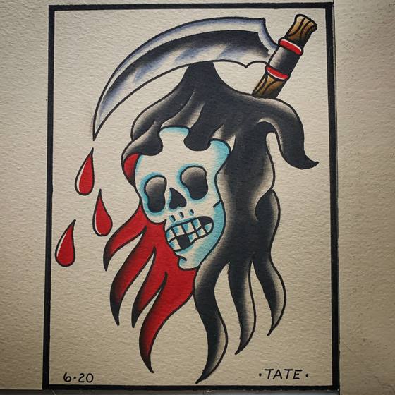 Flash tattoo work by Chris Tate