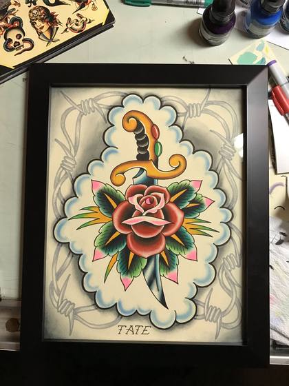 Flash tattoo work by Chris Tate